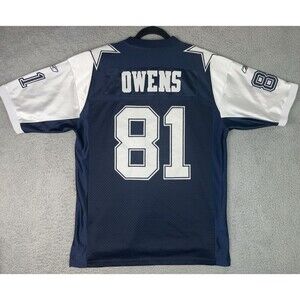 VTG Reebok Jersey Terrell Owens #81 Dallas Cowboys Mens 46 Large Blue Sewn NFL